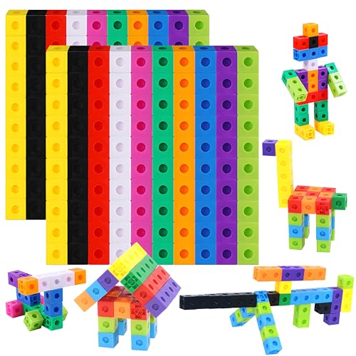 SpriteGru 200PCS Math Linking Cubes, Connecting and Counting Snap Blocks for Early Learning, Educational Toy for Preschool, Kindergarten, Homeschool - style: 200-Cubes