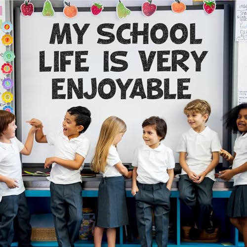 150 PCS Large 6" Bulletin Board Letters Set, Glitter Black Classroom Alphabet Cutout Letter for Bulletin Board Display Home School, A Great Helper to Inspire Students' Learning Interest - style: Glitter Black