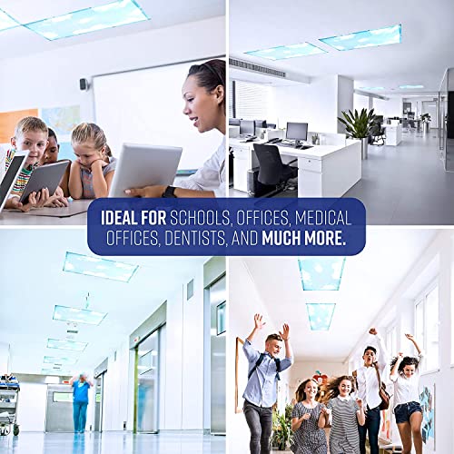 Magnetic Fluorescent Light Covers | 10 Count - Sky Blue Cloud - size: 10-Count - Sky Blue Cloud