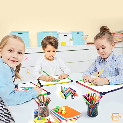 SCRIBBLEDO Colored Frame Magnetic Dry Erase White Board 9" X 12" WHITEBOARD for Kids Writing Learning & Drawing Art Educational Kids Toy - style: Set of 1 Board