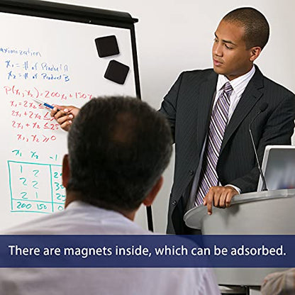 Favourde 48 Pack Magnetic Whiteboard Dry Erase Erasers Chalkboard Cleansers for Classroom, Home and Office (Black) - color: Black
