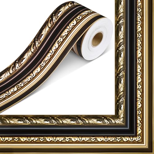 Outus 68ft Vinatge Frame Bulletin Board Border Die-Cut Straight Rolled Picture Frame Border Trim for School Classroom Bulletin Board Decoration for Chalkboard Home Office Party Decor(Ornate) - style: Ornate