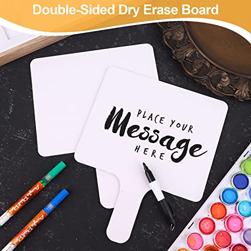 72 Pieces Dry Erase Answer Paddles Handheld Double Sided Paddles Mini White Boards Small White Board Dry Erase Signs Auction Paddles for Students Teachers Classroom Voting Bridal Shower Games