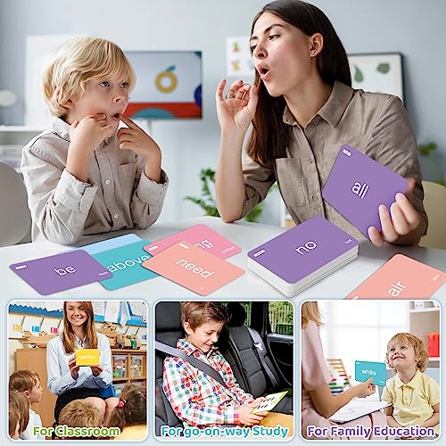 712 Sight Words/Phonics Flash Cards, Dolch & Fry High Frequency Site Words, Learn to Read CVC Blends, Short/Long Vowel Sounds, Flash Cards Games for PreK Kindergarten 1st 2nd 3rd Grade, Kids 4-10 - style: 712 Sight Words
