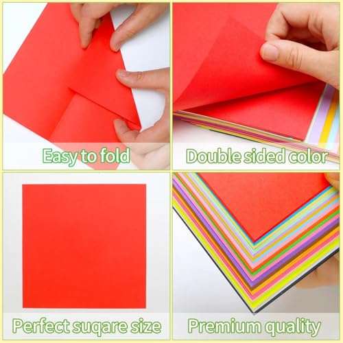 IOOLEEM Origami Paper Kit, 200 Sheets with 80 Patterns, Double Sided Colored Blank Folding Paper Set with Step-by-Step Instructions, Art & Craft Supplies