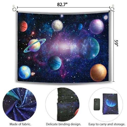 Outer Space Backdrop Starry Galaxy Banner for Baby Boys Girls Planet Theme Birthday Party, Ladvis 82.7"x59" Nebula Photography Background Photoshoot Decorations Photo Studio Props Cake Table Decor - size: 82.7"x59"