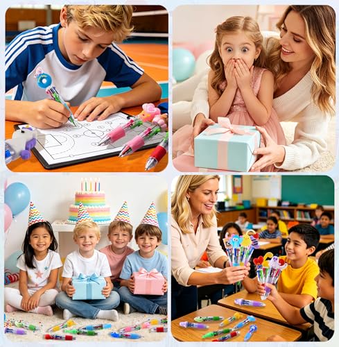 60Pcs Mini Multicolor Pens in One 4-in-1, Cute Pens Bulk for Party Favors, Back To School Gifts Delightful Ballpoint Pen Classroom Prizes - style: 60pcs-2