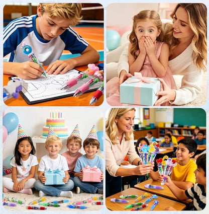 60Pcs Mini Multicolor Pens in One 4-in-1, Cute Pens Bulk for Party Favors, Back To School Gifts Delightful Ballpoint Pen Classroom Prizes - style: 60pcs-2