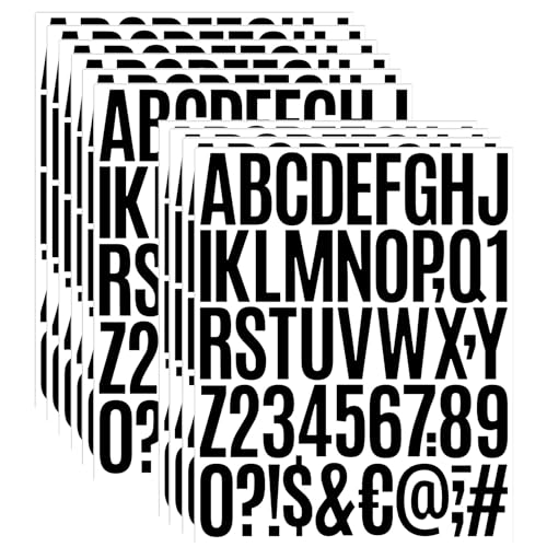 500 Pcs Letter & Number Stickers – 10 Sheets 2 Inch Vinyl Self-Adhesive Large Alphabet & Mailbox Numbers for Posters, Bulletin Boards, Windows, Doors, Crafts, Classroom & Home Decor – Black - color: Black, size: 2 inch