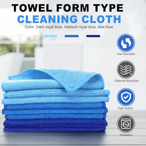 Tanlade Cleaning Cloth Dry Erase Cloth Cleaning Rags Reasonable Kitchen Towels Microfiber Towels Cars Wash(6 x 6 Inch,Blue/Light Blue/Dark Blue,30 Pcs) - color: Blue/Light Blue/Dark Blue, size: 6 x 6 Inch