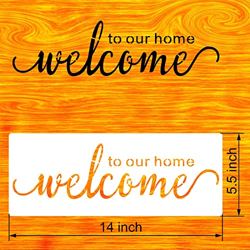 Large Inspirational Word Stencil for Crafts,24 Pcs Reusable Positive Drawing Template Faith (Welcome Sweet Home Smile Family) Stencils for Painting on Wood Wall Canvas Fabric Home Decor(11.4x5.5In) - style: Word stencil