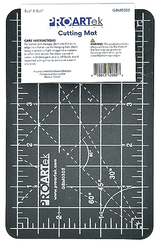 Proartek PK00004 Model GBM0305 Series 3.5" x 5.5" Professional Cutting Mat; Double-Sided Green/Black; Self-Healing; For Graphic Arts, Hobbies, Sewing, Scrapbooking, and other Cutting Projects - size: 5.5"L x 3.5"W