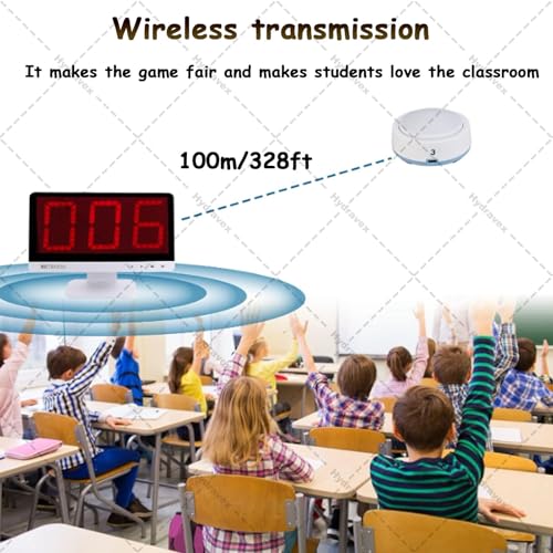 Game Answer Buzzer, Wireless Quiz Game Buzzer Set, 1 Host Monitor + Buzzers Buttons, 3 Answering Modes & 4 States, for Game Show, Family Classroom (8Buttons) - size: 8Buttons