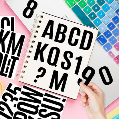 240 Pcs Letter Stickers Vinyl Mailbox Numbers and Letters, 24 Sheets Large Alphabet Number Stickers Self-Adhesive Waterproof Sticker Letters for Window Vehicle Bulletin Poster Board (Black, 5 Inch) - color: Black, size: 5 Inch