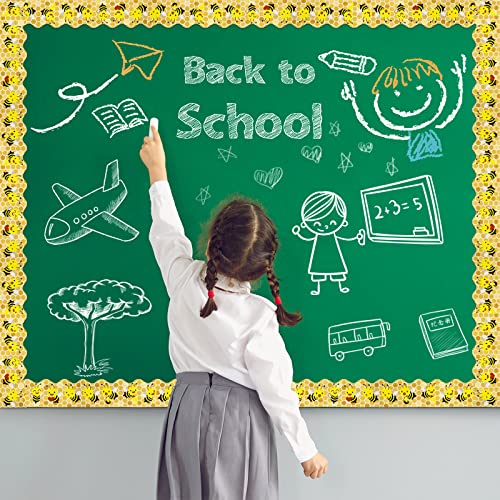 Panelee Bee Dazzle Border 68.9 Feet Bulletin Board Border Butterflies Flowers Bee Space Inspirational Cute Decor for Classroom Bulletin Boards Chalkboard Wall Decor - style: Bee