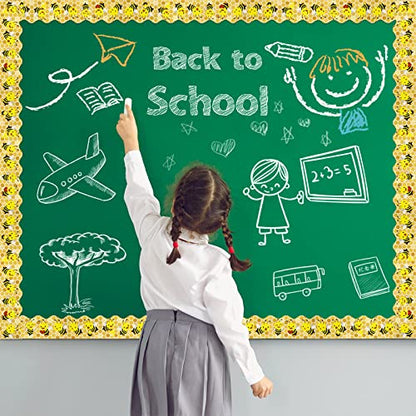 Panelee Bee Dazzle Border 68.9 Feet Bulletin Board Border Butterflies Flowers Bee Space Inspirational Cute Decor for Classroom Bulletin Boards Chalkboard Wall Decor - style: Bee