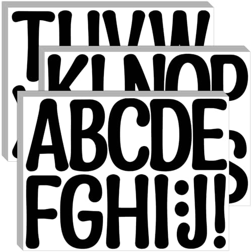 Bemeol 30 Sheets Large Letter Stickers 4 Inch Alphabet Letter Stickers Self Adhesive Sticker Letters for Bulletin Boards Classroom Home Decor(Black) - color: Black01