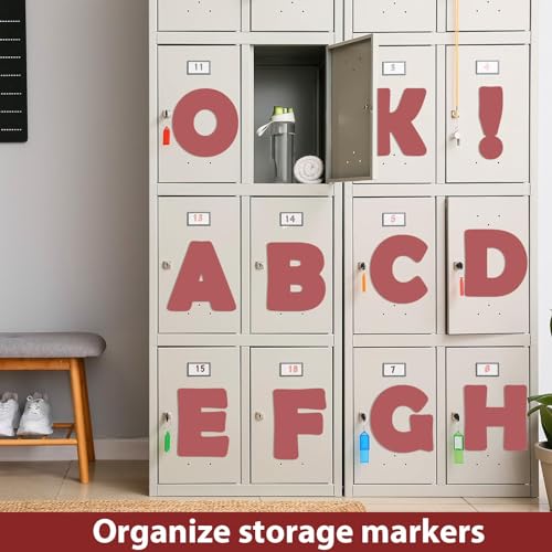 Qyeahkj 150 PCS Large 7" Font Letters and Punctuation Set, Dark Red Classroom Alphabet Cutout for Bulletin Board Display Home School Decoration, A Great Helper to Inspire Students' Learning Interest - style: Brick Red