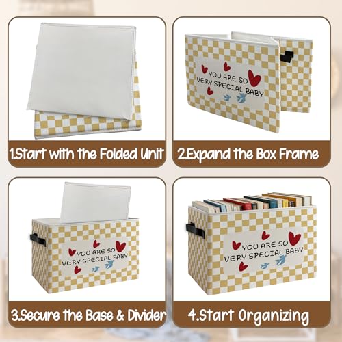 Inspirational Kids Foldable Storage Bins Box with Handles, You Are So Very Special Baby Checkered Collapsible Foldable Basket Organizer for Boys Girls Bedroom Bathroom Playroom Clothes Books - color: kid-16