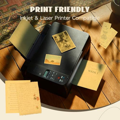 8.5 x 11 Yellow Cardstock 100 Sheets, Goefun Yellow Parchment Card Stock Printer Paper 65lb Cover (180 gsm), Parchment Paper for Printing, Writing, Crafts, Scrapbooking - color: Yellow