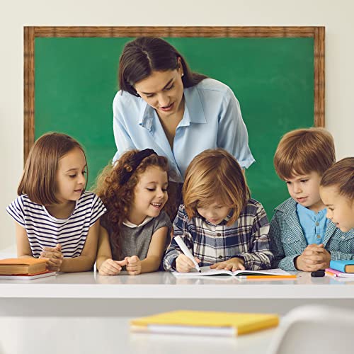 Zonon 65 Feet Wood Grain Classroom Bulletin Board Borders 1 Roll of Brown Bulletin Board Straight Borders Trim for Back to School Classroom School Decoration Whiteboard - style: Wood Grain