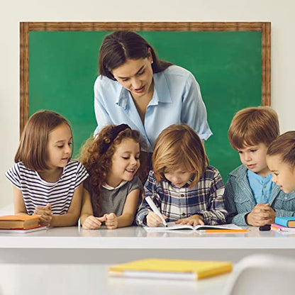 Zonon 65 Feet Wood Grain Classroom Bulletin Board Borders 1 Roll of Brown Bulletin Board Straight Borders Trim for Back to School Classroom School Decoration Whiteboard - style: Wood Grain