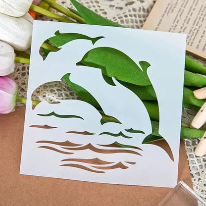 6Inch Stencils for Painting,20Pcs Summer Beach Sea Painting Stencils for Birthday Gifts,Large Reusable Painting Templates for DIY Crafts Scrabooking Painting on Wood Wall Art Decor - size: 6 Inch Summer Sea Painting Stencils