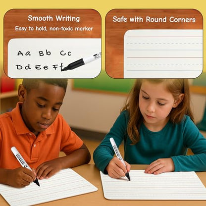 Charles Leonard Dry Erase Board Classroom Pack - Mini Lapboard School Supplies – Set of 12 Two-Sided Plain/Lined Dry Erasable White Boards, 9x12 Inches (35120) (Pack of 5) - color: Plain & Lined, size: 9" x 12" (60-Pack), style: 2-Sided Masonite Board
