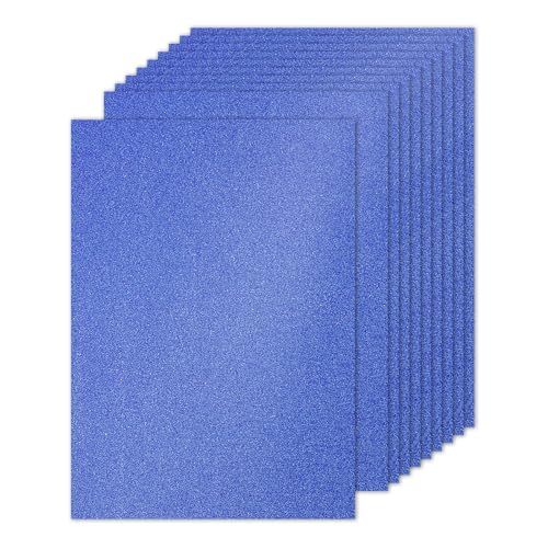 PATIKIL 10 Sheets Dark Blue Glitter Cardstock Paper, A4 250gsm Rectangle Premium Sparkly Paper Craft Cardstock Paper for Scrapbook Card Making DIY Art Projects Wedding Party - color: Dark Blue, size: A4