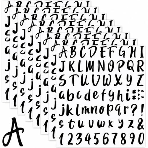 Outus 576 Pcs 8 Sheets Letters Stickers Vinyl Alphabet Number Decals Back to School Supplies for Water Bottles Cups Mailbox Scrapbooking Bulletin Board Classroom Decor(Black,1.5 Inch) - color: Black, size: 1.5 Inch