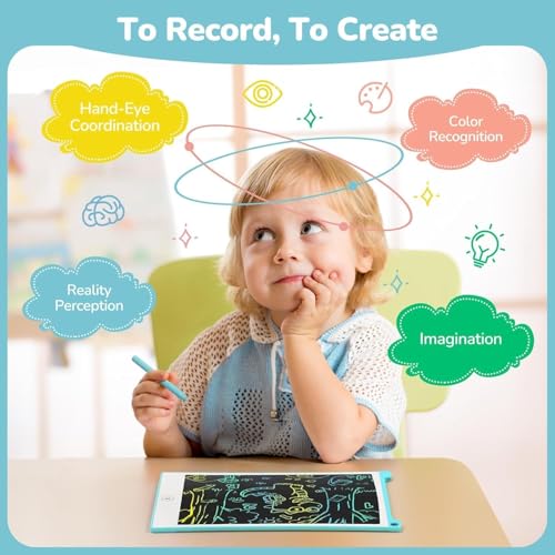 TECJOE LCD Writing Tablet, 8.5 Inch Colorful Drawing Board, Kids Travel Games Activity Learning Toys, Birthday Gifts for 3-8 Year Old Boys Girls Toddlers Preschooler - color: Blue Pink