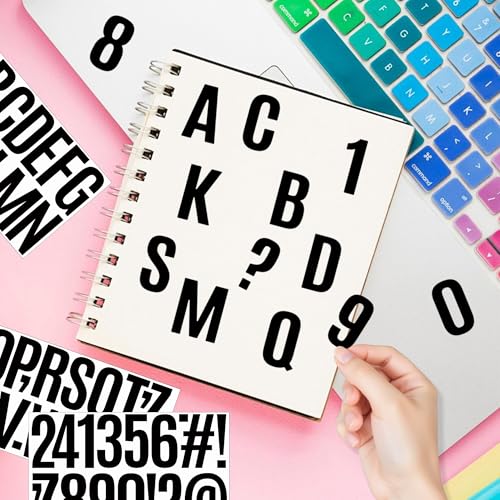 520 Pcs Letter Stickers Vinyl Mailbox Numbers and Letters, 30 Sheets Large Alphabet Number Stickers Self-Adhesive Waterproof Sticker Letters for Window Vehicle Bulletin Poster Board (Black, 3 Inch) - color: Black, size: 3 Inch