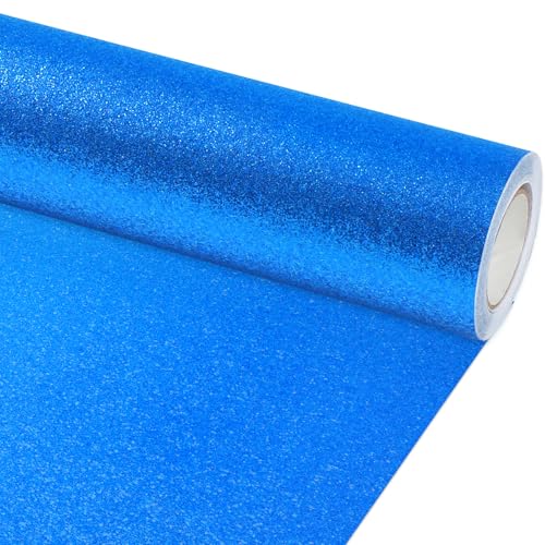 gisgfim Glitter Bulletin Board Roll Sparkle Bulletin Board Background Glitter Poster Paper Gift Wrapping DIY Art Crafts Non Fading Wallpaper for Home Office Classroom Decoration 16" x20ft, Royal Blue - color: Royal Blue