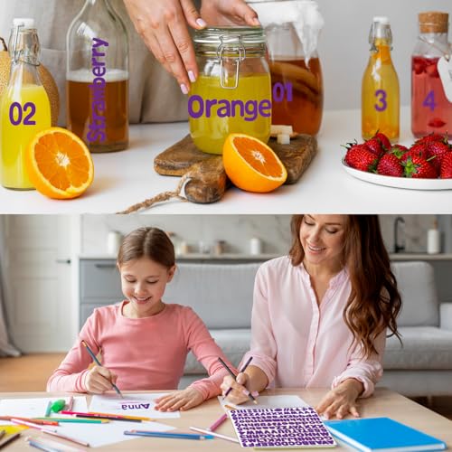 Alphabet Stickers, 1'' Inch, 12 Sheets, Deep Purple Letter Stickers, Self-Adhesive Vinyl, Mailbox Numbers, Classroom & Home Decor - color: Deep Purple