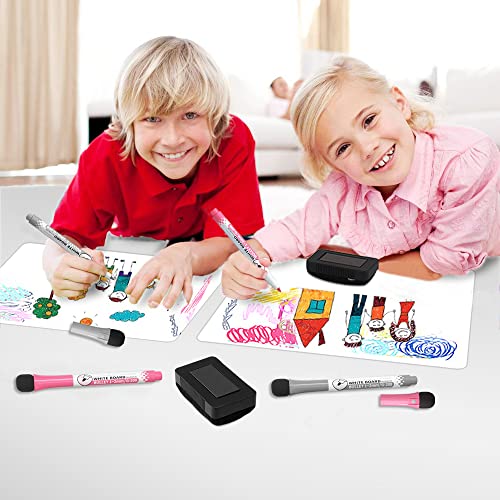 Magnetic Dry Erase Board Fridge Whiteboard Sheet 17"x11", Easy to Write and Clean, Flexible Refrigerator White Board for Home Kitchen Memo Shopping List, 2 Marker Pens and Eraser with Magnets - style: White 17"X11"