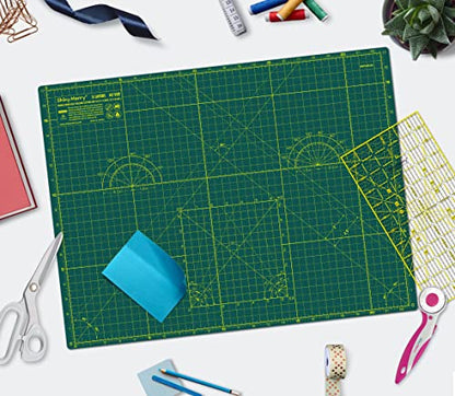 Self Healing Cutting Mat A2 18"x24" – Double Sided 5-Ply Craft Mat for Sewing, Quilting, Fabric, Scrapbooking – Green/Green - color: Green, size: A2 (18" x 24")