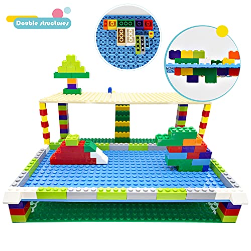 Classic Base Plates Compatible with Bricks & Baseplates, 10"x 10" and 10"x 5" Building Base Combo Set, Thick Boards Base Plates Can Be Used to Build Double Layer Buildings - 3pcs - size: 3PCS