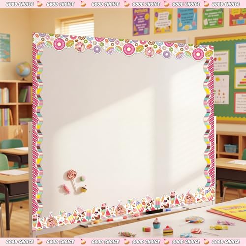 Containlol 118 ft Borders for Bulletin Board Decoration, Candyland Bulletin Board Borders Cute Scalloped Trim for School Classroom Whiteboard Chalkboard Birthday Decor - style: Candy Land Style