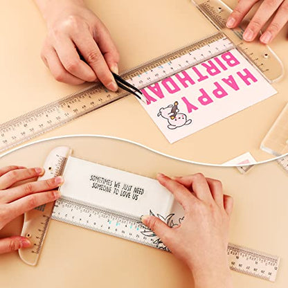 12" Clear Acrylic T-Square Ruler for Easy Reference While Crafting T-Square Ruler Hand Tool in Both Inches Metric Measurements Transparent Graduated T-Ruler Inch Metric T-Square Measuring Scale Ruler - color: 1PCS 12" T-Ruler
