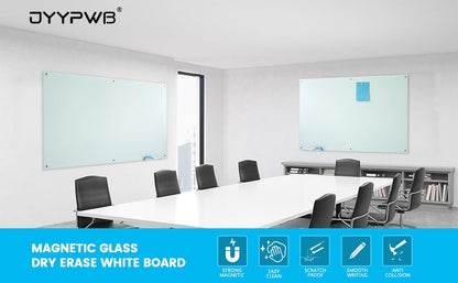 Glass Whiteboard Magnetic Glass Dry Erase WhiteBoard 72"x48", Frosted Surface Glass White Board Wall Mounted for Office School Home - color: 72*48 White Frosted
