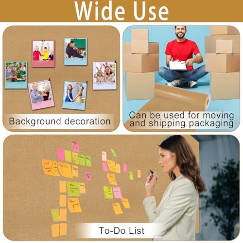 Burlap Bulletin Board Roll Non-Woven Fabric Poster 15.7" x65.6ft - color: Burlap, size: 787.2" x 15.7"