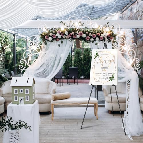 PUJIANG 6 Pack Easel for Display, Foldable Easel Stand, Metal Easels for Displaying Pictures, 63" Easels for Signs Wedding Poster Sign Holder, Art Easel for Painting with Case