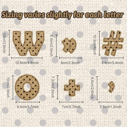 260pcs Letters Combo Pack Set Burlap Decorations Alphabet Letters Numbers Bulletin Board Block Accents Cutouts - style: Burlap