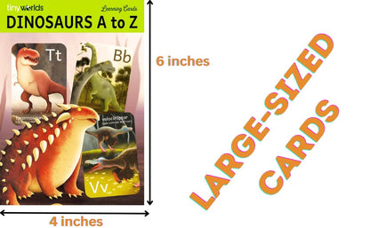 Dinosaur ABC Flash Cards, Alphabet A to Z Dinosaurs flashcards for Kids 4-8 Years, Dinos Picture Learning Cards, Dino Flash Card for Pre-K, Children: Set of 26 FlashCards