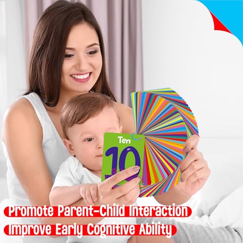 110 PCS Early Learning Flashcards, Double Sided Cards- Alphabet, Numbers, Foods, Animals, Shapes, Colors, Home Object with 4 Reclosable Rings, Learning Tool for Pre-K Kindergarten Toddlers - style: Cognitive Flashcards - 110 Pcs