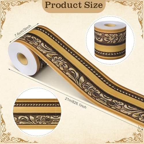 Outus 68ft Vinatge Frame Bulletin Board Border Die-Cut Straight Rolled Picture Frame Border Trim for School Classroom Bulletin Board Decoration for Chalkboard Home Office Party Decor(Intricate) - style: Intricate