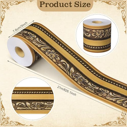 Outus 68ft Vinatge Frame Bulletin Board Border Die-Cut Straight Rolled Picture Frame Border Trim for School Classroom Bulletin Board Decoration for Chalkboard Home Office Party Decor(Intricate) - style: Intricate