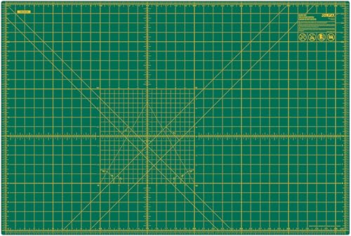 OLFA 24" x 36" Self Healing Rotary Cutting Mat (RM-MG) - Double Sided 24x36 Inch Cutting Mat with Grid for Quilting, Sewing, Fabric, & Crafts, Designed for Use with Rotary Cutters (Green)