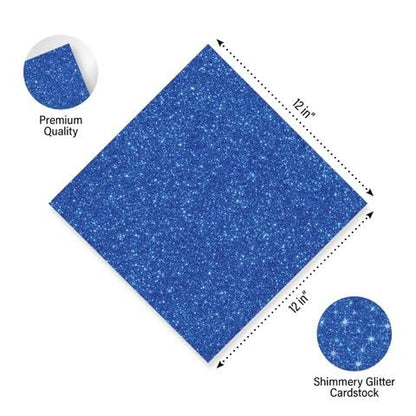 Tassel Toppers Cardstock Glitter - Decorative Craft Paper for Projects, Greeting Designs, Scrapbook Supplies, Creative DIY, 20 Sheets Assortment, 10 Sparkle Shades, 2 Pages Each