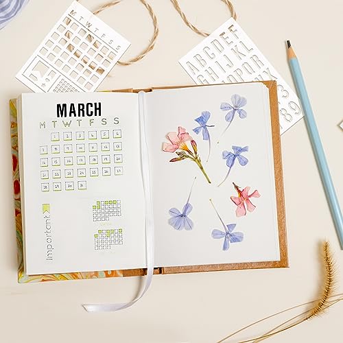 16 Pieces Journal Stencils for Dotted Journals Supplies, Happy Planner Stencils for Journaling DIY Drawing Templates Accessories Kit for Notebook Cards Scrapbook (16 Journal) - style: 16 journal